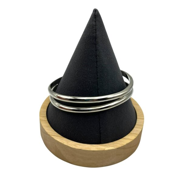 Vintage Cookie Lee Bracelet Silver‎ Tone Bangle Split New Minimalist - Picture 5 of 7